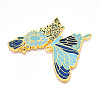 Rack Plating Alloy Enamel Big Pendants ENAM-N056-398E-G-2
