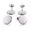 Non-Tarnish 304 Stainless Steel Stud Earring Findings X-STAS-K184-01-03P-1
