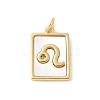 Brass Pave Natural White Shell Pendants KK-S522-09G-B-1