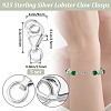 Anti-Tarnish 5Pcs Rhodium Plated 925 Sterling Silver Lobster Claw Clasps STER-BBC0006-22-2