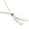 Braided Waxed Cord Empty Macrame Pouch Slider Necklace Making FIND-C061-01E-2