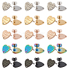 30Pcs 5 Colors Ion Plating(IP) 304 Stainless Steel Stud Earring Findings EJEW-UN0001-67-1