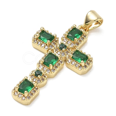 Brass Micro Pave Cubic Zirconia Pendants KK-CBA56EF-32G-04-1