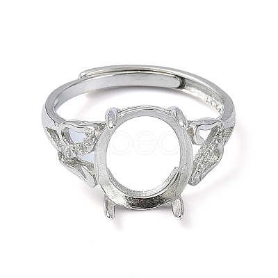 Adjustable 925 Sterling Silver 4 Prongs Ring Settings STER-K179-06P-1