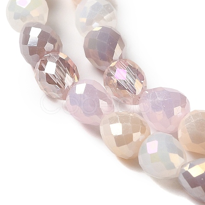 Electroplated Glass Beads Strands GLAA-B013-01I-1