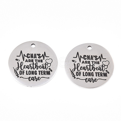 Non-Tarnish 201 Stainless Steel Pendants STAS-T064-38P-24-1