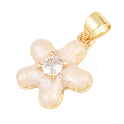 Brass Micro Pave Clear Cubic Zirconia Pendants KK-C170-26G-06-1