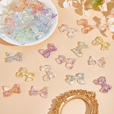 96Pcs 8 Colors Transparent AB Color Acrylic Beads TACR-GO0001-02-1