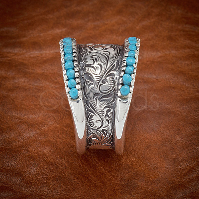 Retro Alloy & Turquoise Finger Rings FS-WG1E1DC-03-1