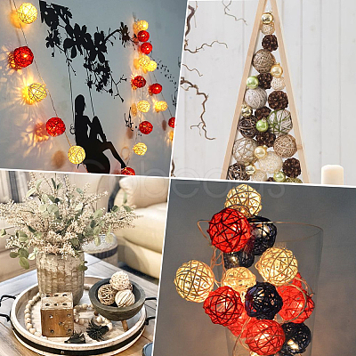 15Pcs 3 Colors Wicker Rattan Balls AJEW-SC0004-25A-1