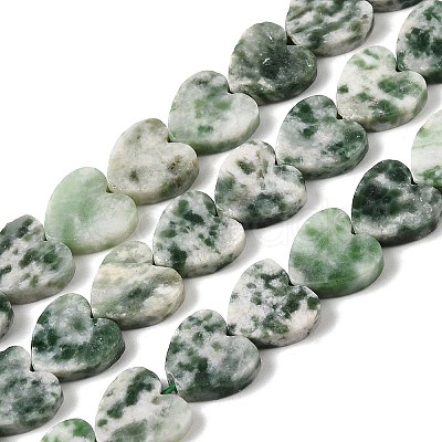 Natural Green Spot Jasper Beads Strands G-M403-A22-03-1