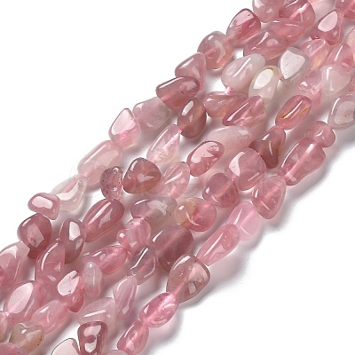 Natural Old Rose Madagascar Rose Quartz Beads Strands X-G-P497-01A-02-1