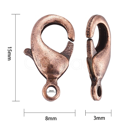 Brass Lobster Claw Clasps KK-903-R-NF-1