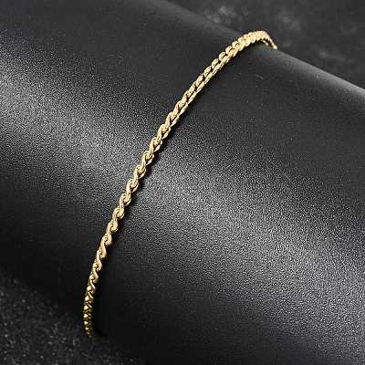 Twist 304 Stainless Steel Link Chains Bracelets for Women BJEW-K240-09G-1