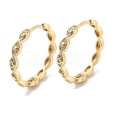 Brass Micro Pave Clear Cubic Zirconia Hoop Earrings EJEW-E295-03KCG-1
