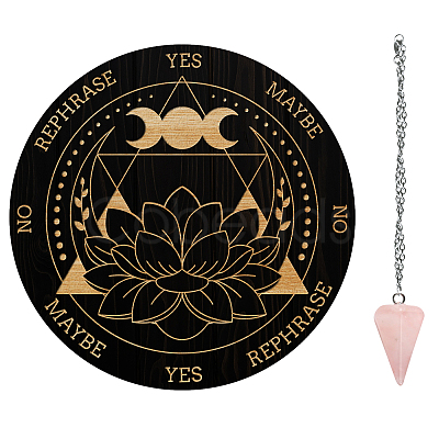 AHADEMAKER 1Pc Cone/Spike/Pendulum Natural Rose Quartz Stone Pendants DIY-GA0004-30E-1