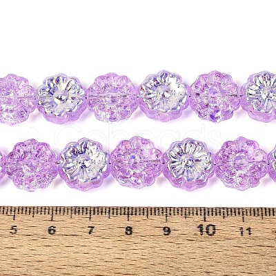 Electroplate Transparent Glass Beads Strands EGLA-N055-01B-1