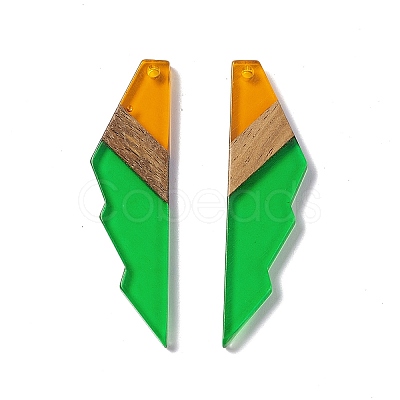 Transparent Resin & Walnut Wood Big Pendants RESI-M027-09A-1