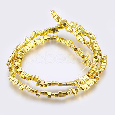 Electroplated Non-magnetic Synthetic Hematite Beads Strands G-E495-11B-02-1