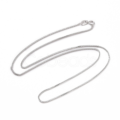 Anti-Tarnish Rhodium Plated 925 Sterling Silver Wheat Chains Necklace for Women STER-I021-03A-P-1