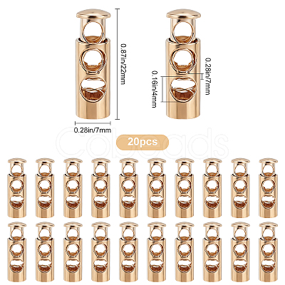20Pcs Alloy Spring Cord Locks FIND-GF0002-75G-1