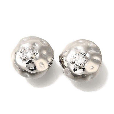 Brass Micro Pave Cubic Zirconia Beads KK-Q001-21P-1
