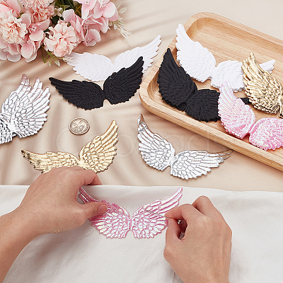 20Pcs 5 Colors Polyester Thread Iron on/Sew On Patches PATC-GO0001-13-1
