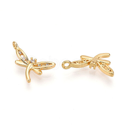 Brass Micro Pave Cubic Zirconia Charms KK-N261-74G-1