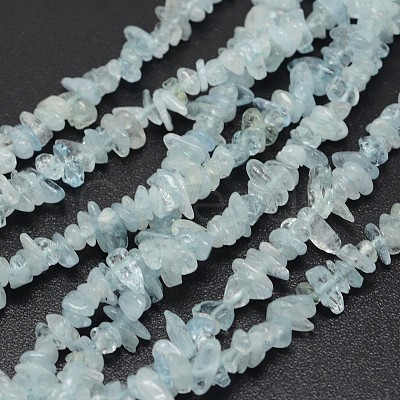 Chips Natural Aquamarine Beads Strands G-N0164-24-1