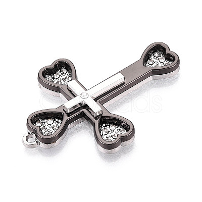 Alloy Rhinestone Pendants PALLOY-N182-10EBP-1