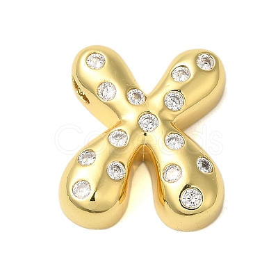 Rack Plating Brass Micro Pave Clear Cubic Zirconia Perdants KK-C067-11G-X-1