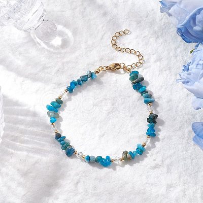Natural Obsidian Chip Beaded Bracelets for Women BJEW-JB11742-09-1