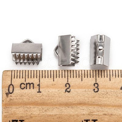 Tarnish Resistant 304 Stainless Steel Ribbon Crimp Ends STAS-E103-08C-1