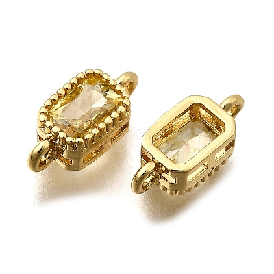 Real 18K Gold Plated Brass Micro Pave Cubic Zirconia Links Connectors ZIRC-L100-009G-05-1