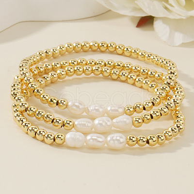 3 Pieces Freshwater Pearl Bracelet Sets EH2658-1