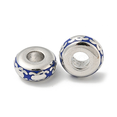 Alloy Enamel European Beads FIND-E044-14P-01-1