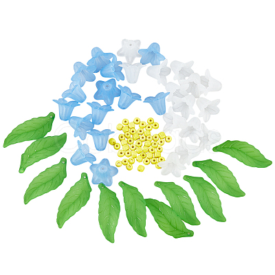 DIY Flower & Leaf Jewelry Making Findings Kits DIY-FH0007-94-1