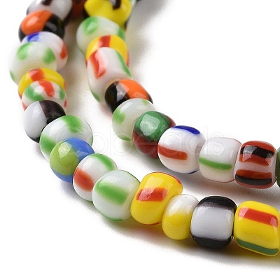 Opaque Handmade Lampwork Beads Strands LAMP-H061-04-1