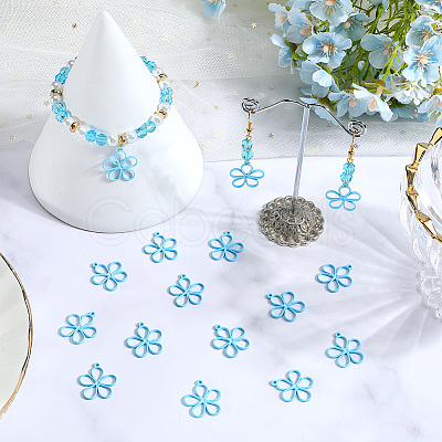 50Pcs Hollow Spray Painted Alloy Pendants FIND-SC0012-27B-1
