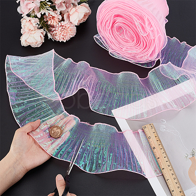 1Pc Polyester Pleated Lace Trim OCOR-GA0002-67B-1