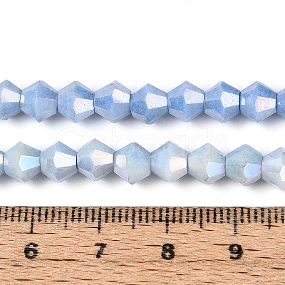 Anti-Tarnish Electroplate Bicone Glass Beads Strands EGLA-T021-6mm-16-09-1