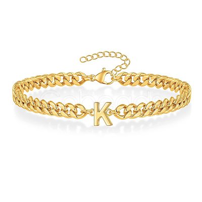 Letter 304 Stainless Steel Link Bracelets FS-WG7830E-10-1