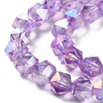 Transparent Electroplate Glass Beads Strands EGLA-F160-01C-1