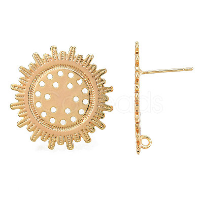 Brass Stud Earring Findings KK-N232-335LG-1