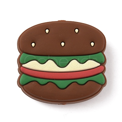 Hamburger Food Grade Eco-Friendly Silicone Beads SIL-WH0012-034D-1