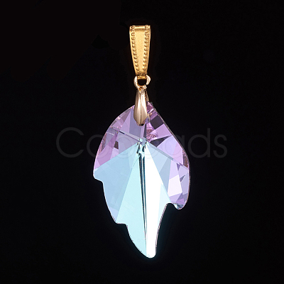 K9 Glass Rhinestone Pendants PALLOY-JF00446-04-1