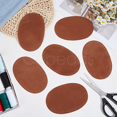 4Pairs Oval Imitation Leather Sew On Patches PATC-CY0001-82-1