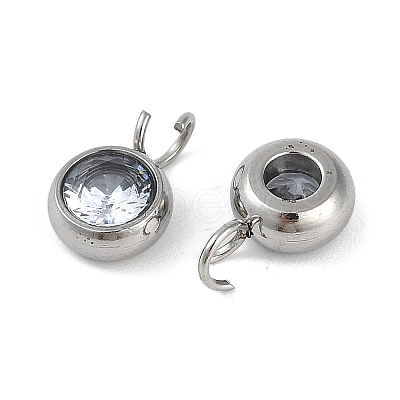 304 Stainless Steel Micro Pave Cubic Zirconia Charms STAS-Z094-02P-01-1