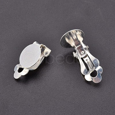Brass Blank Base Clip-on Earring Cabochon Setting X-KK-M019-03S-1