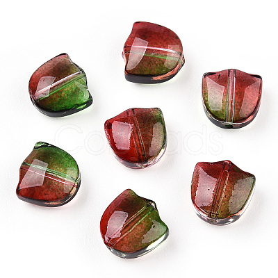 Two Tone Spray Painted Transparent Glass Beads GLAA-T022-26-B01-1